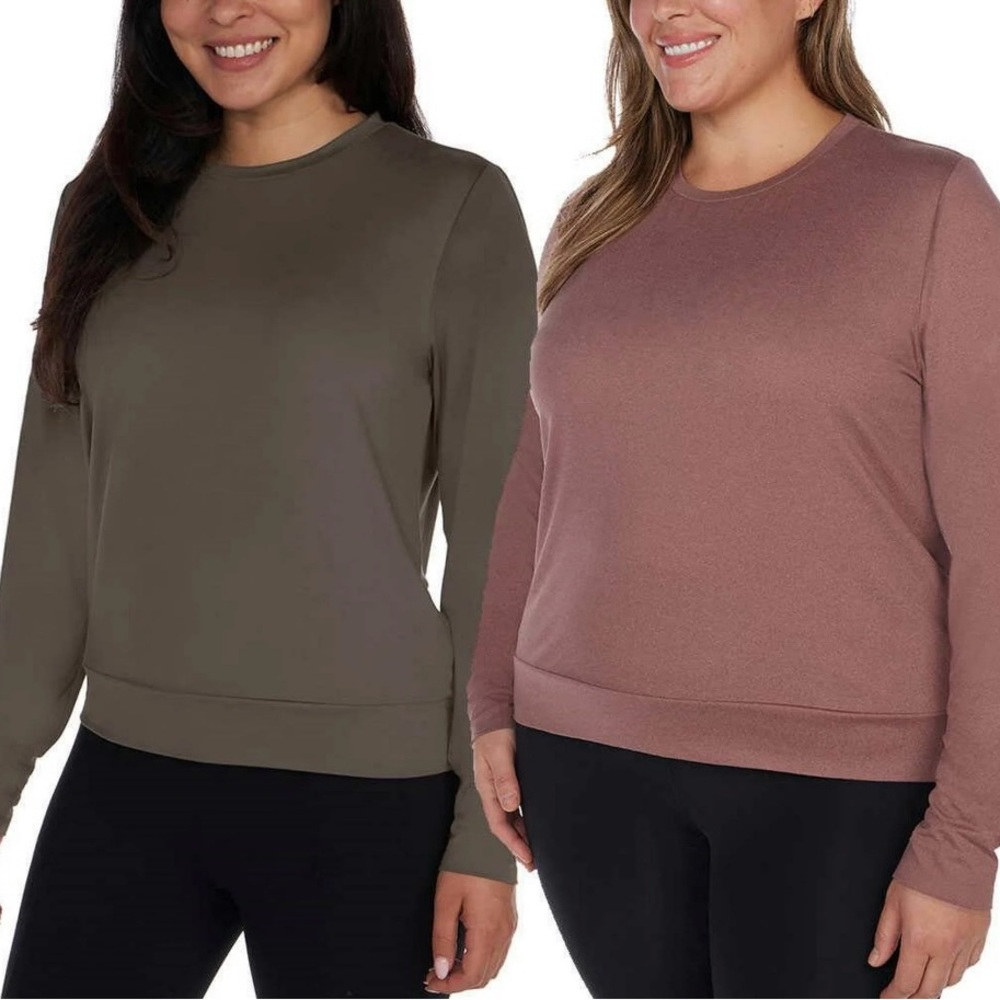 Lukka Lux Ladies' Long Sleeve Active Top, 2-pack, Size XL